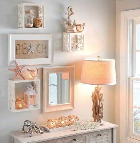 Seaside Shadowboxes Make a Gorgeous Arrangement #wall #gallery #decor #decorhomeideas