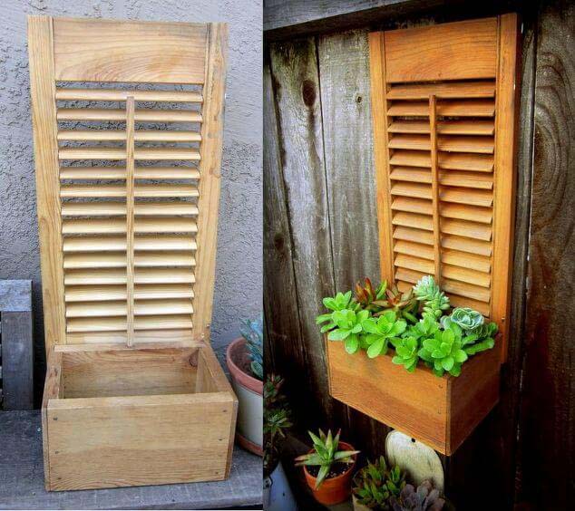 Shutter Succulent Planter #shutter #repurpose #decor #decorhomeideas