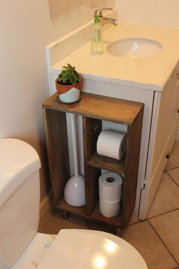 Simple Sink-Side Cabinet #diy #toliet #holder #decorhomeideas
