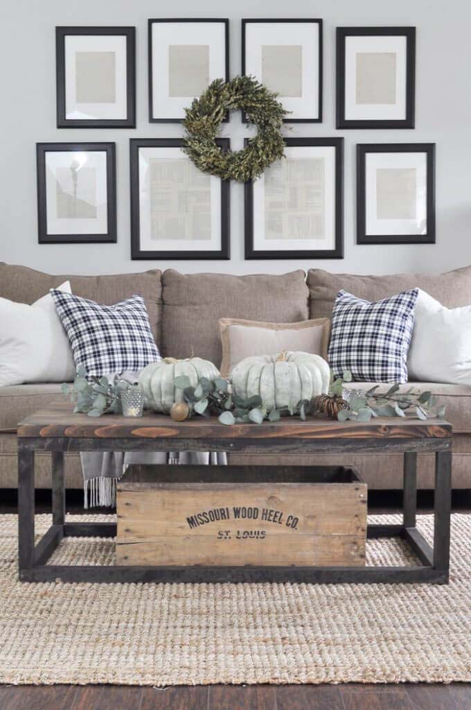 Symmetry Framing Display and Wild Wreath #wall #decor #sofa #decorhomeideas