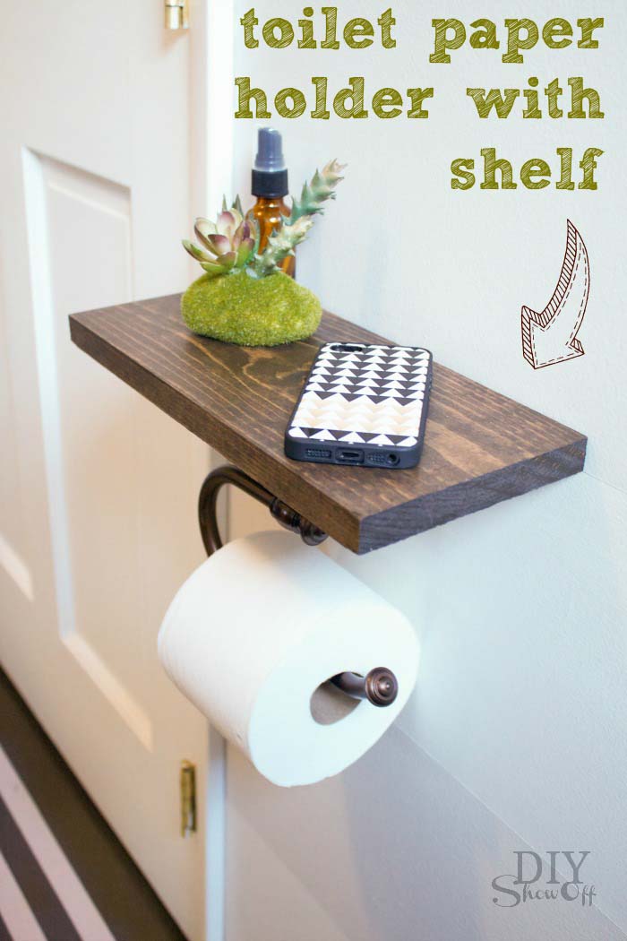 Toilet Paper Holder Shelf And Bathroom Accessories #diy #toliet #holder #decorhomeideas