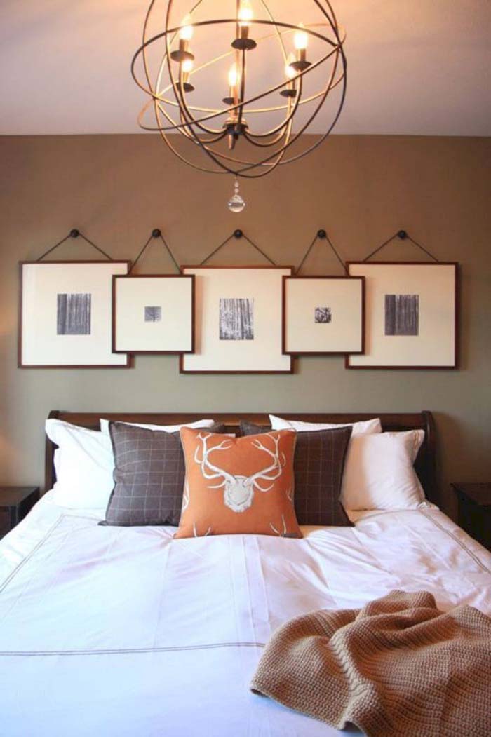 Wall Display with Overlapping Square Frames #bedroom #wall #decor #decorhomeideas