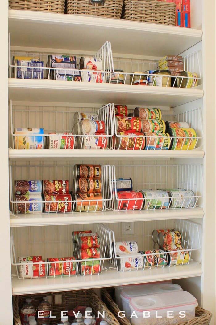 Wire Bins for All Your Cans #pantry #storage #organization #decorhomeideas