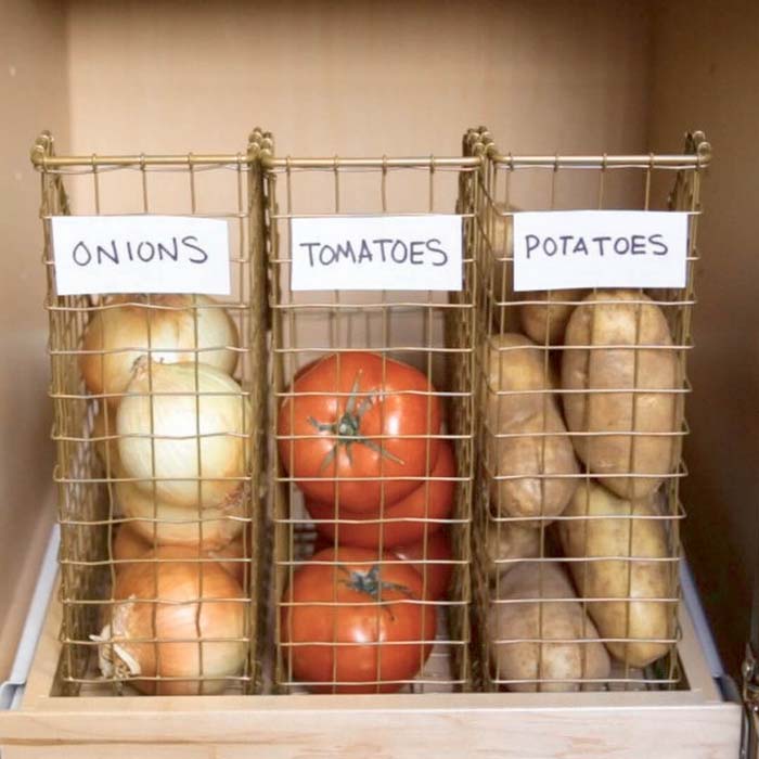 Wire Magazine Boxes for Vegetables #pantry #storage #organization #decorhomeideas