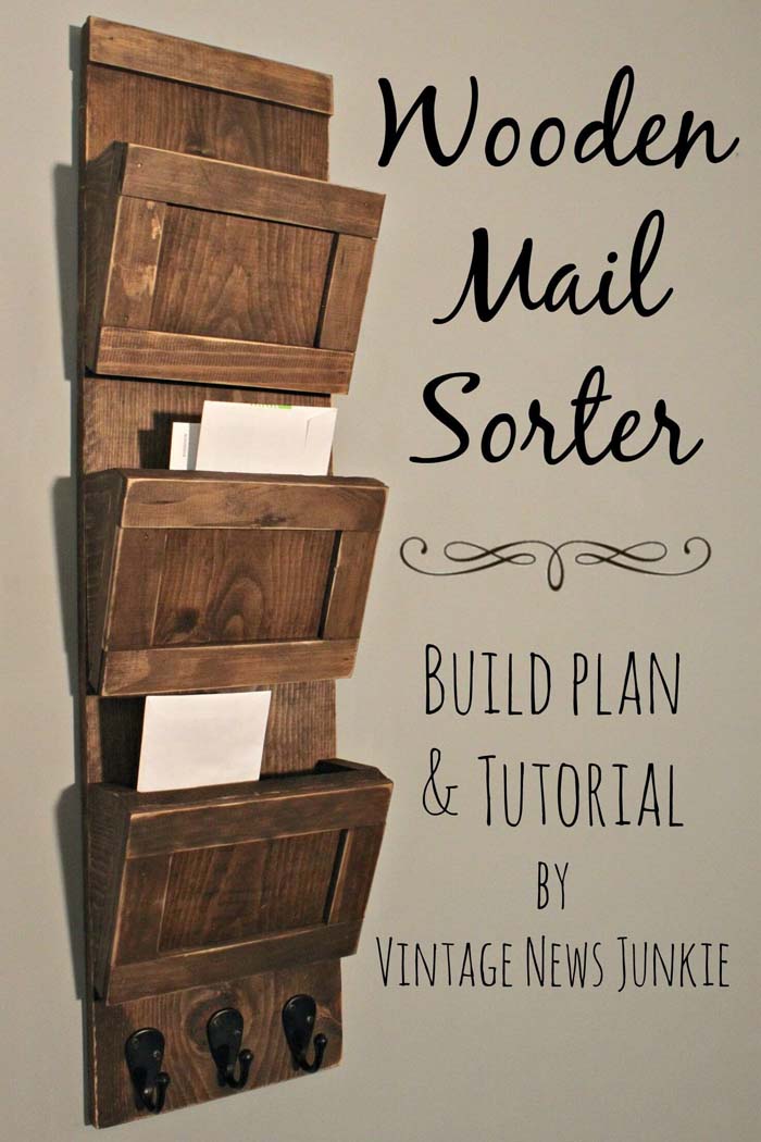 Wooden Mail Sorter #reclaimed #wood #projects #decorhomeideas