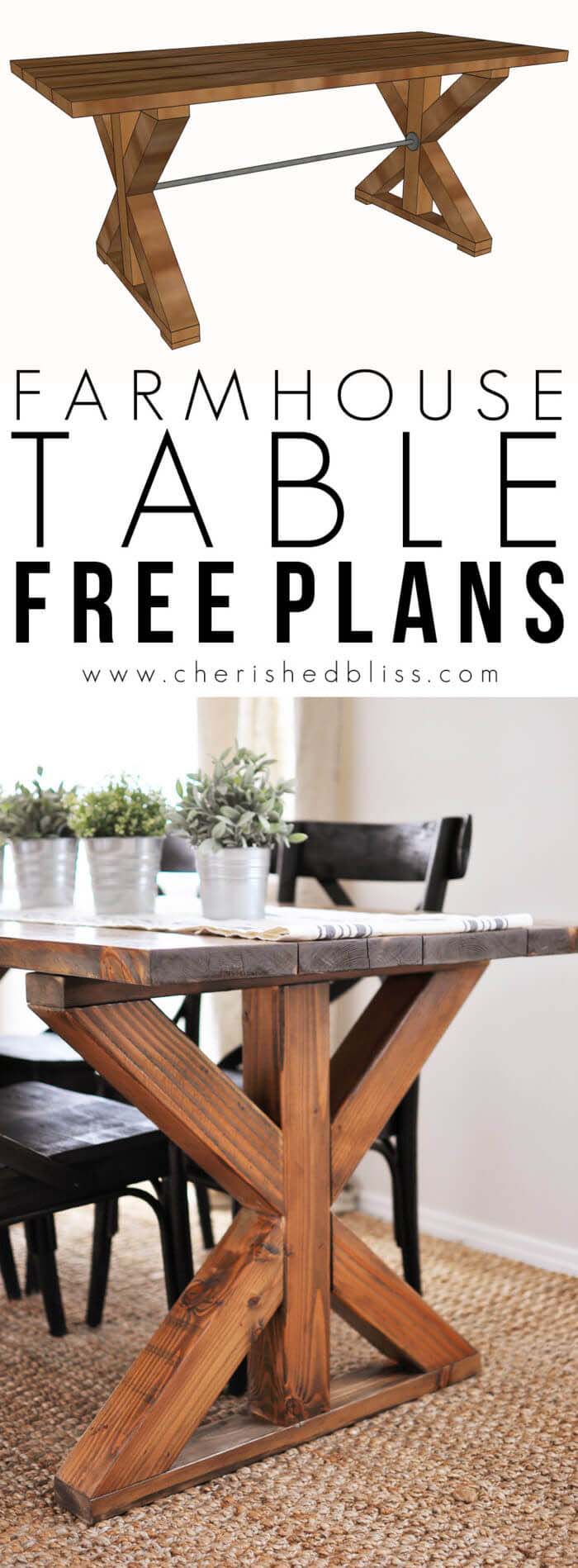 X Brace Farmhouse Table #reclaimed #wood #projects #decorhomeideas