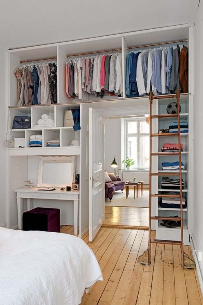 Above The Door Closet With Ladder #bedroom #storage #organization #decorhomeideas