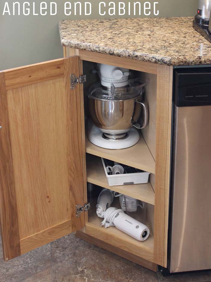 Angled End Cabinet for Appliances #storage #corner #organization #decorhomeideas