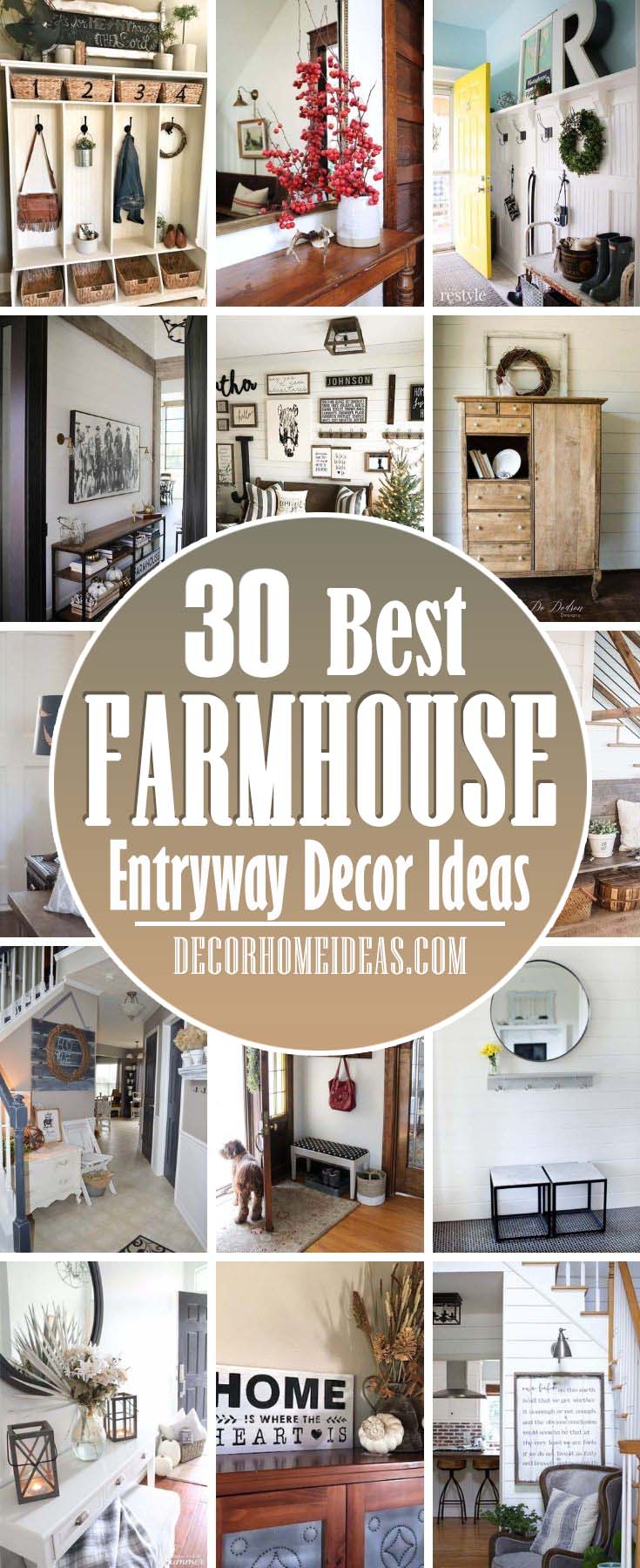 Best Farmhouse Entryway Decor Ideas. Get inspired by these warm and welcoming farmhouse entryway decorating ideas that will leave a lasting impression on your guests! #decorhomeideas