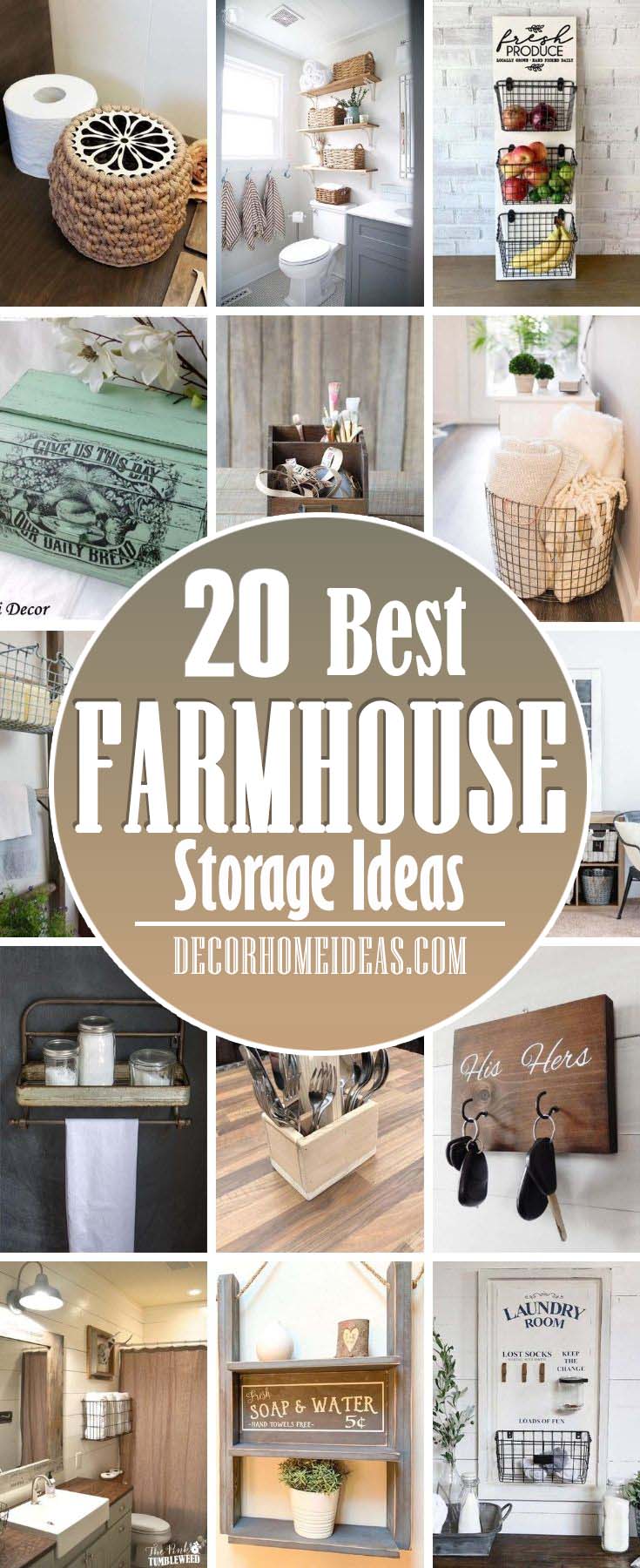 Best Farmhouse Storage Ideas. Give your storage solutions a rustic and antique makeover with these wonderful farmhouse storage ideas that are simple yet so chic. #decorhomeideas