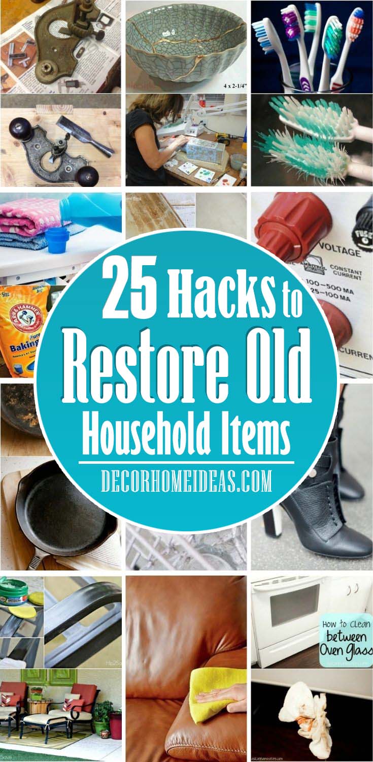 Best Hacks To Restore Old Items. If you don't want to throw out your old household items just yet, take a look at these ingenious hacks and restore them like new. #decorhomeideas