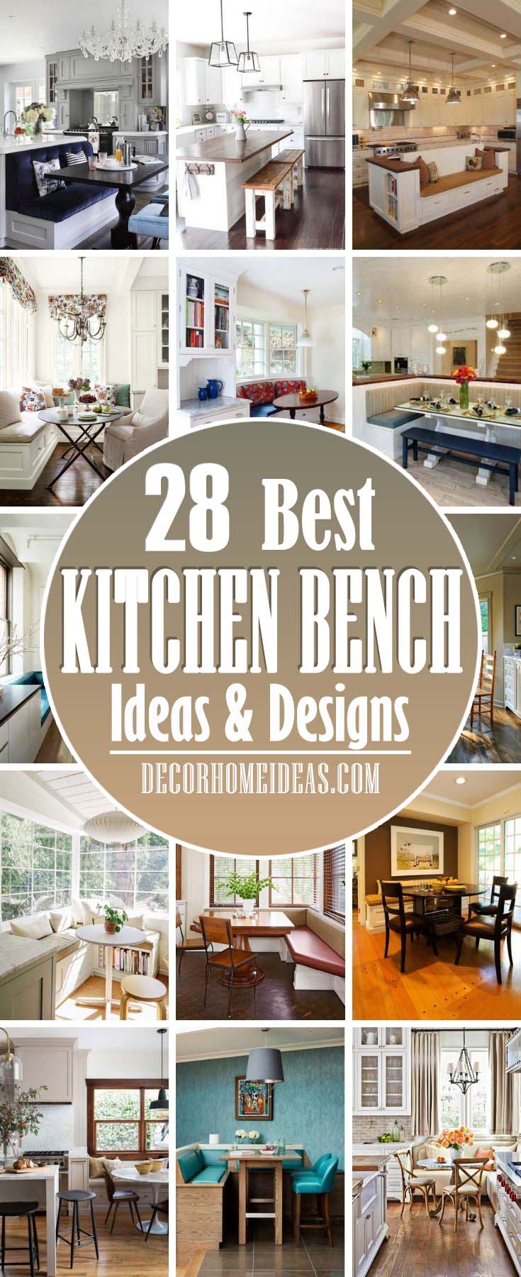 Best Kitchen Bench Ideas. Branches are perfect choice for small kitchens where there is no enough space for tables, bars or islands. They are perfect for family breakfasts or easy dining. #decorhomeideas