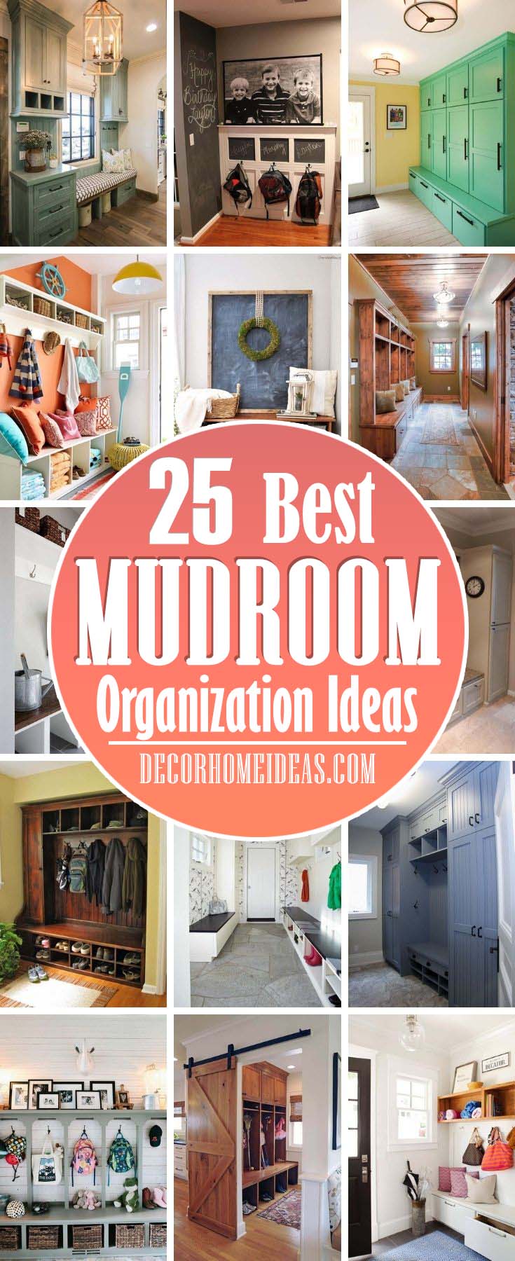 Best Mudroom Organization Ideas. The mudroom is the drop-zone for everything that comes in and goes out of the house. Set it up in the most functional way possible with these smart mudroom ideas and storage hacks. #decorhomeideas