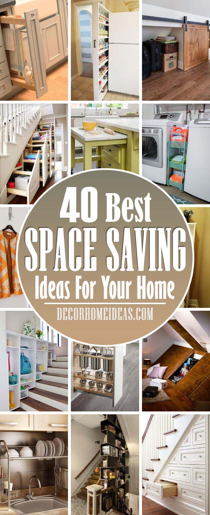 Best Space Saving Ideas. Saving space and organizing the mess at home is really easy with these ingenious space saving ideas. Quickly declutter and free up more space! #decorhomeideas