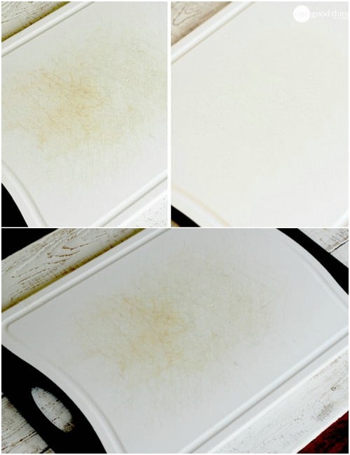 Chopping Board Stain Remover #hacks #restore #houseitems #decorhomeideas