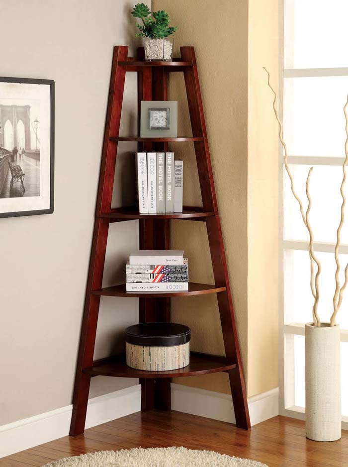 Corner Bookcase #storage #corner #organization #decorhomeideas