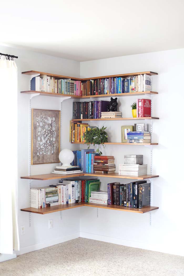 Corner Shelving System #storage #corner #organization #decorhomeideas