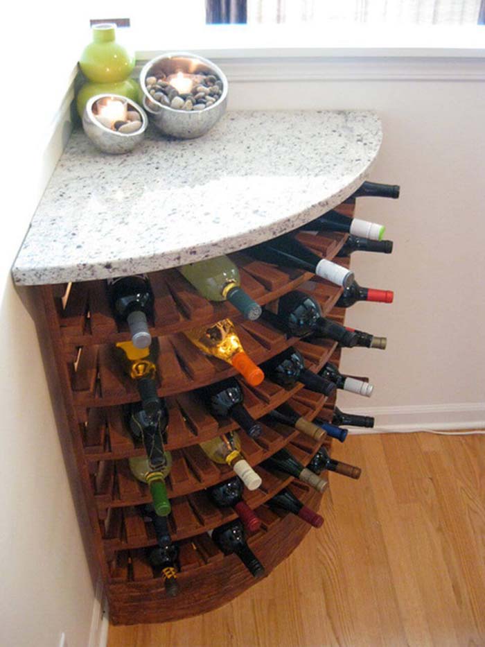 Corner Wine Rack #storage #corner #organization #decorhomeideas