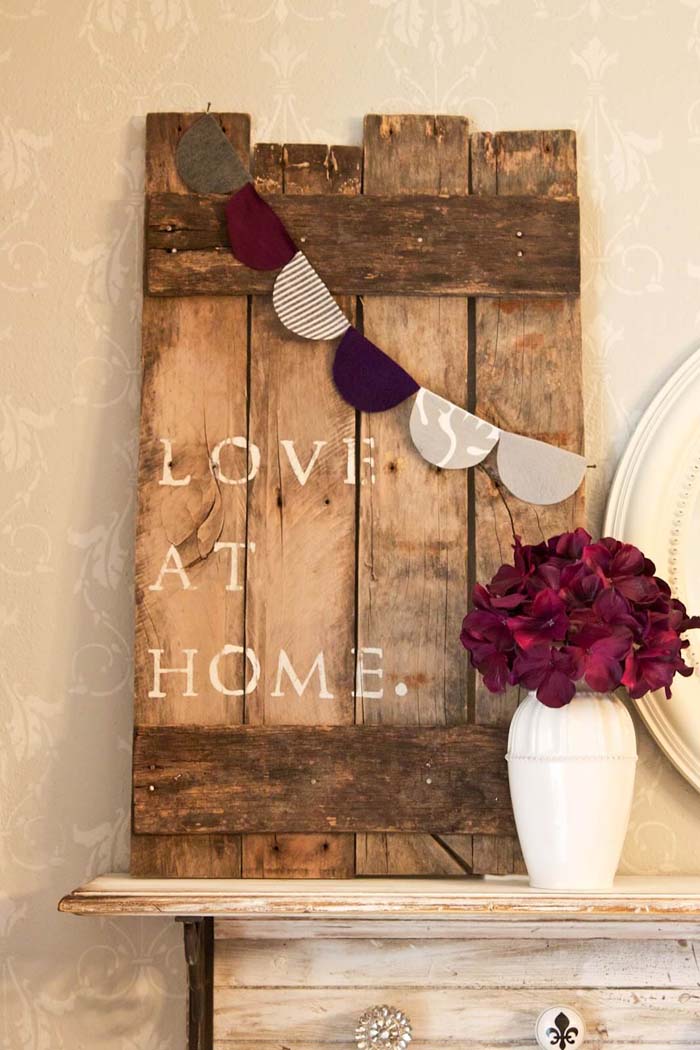 DIY Pallet Art #diy #pallet #sign #decorhomeideas