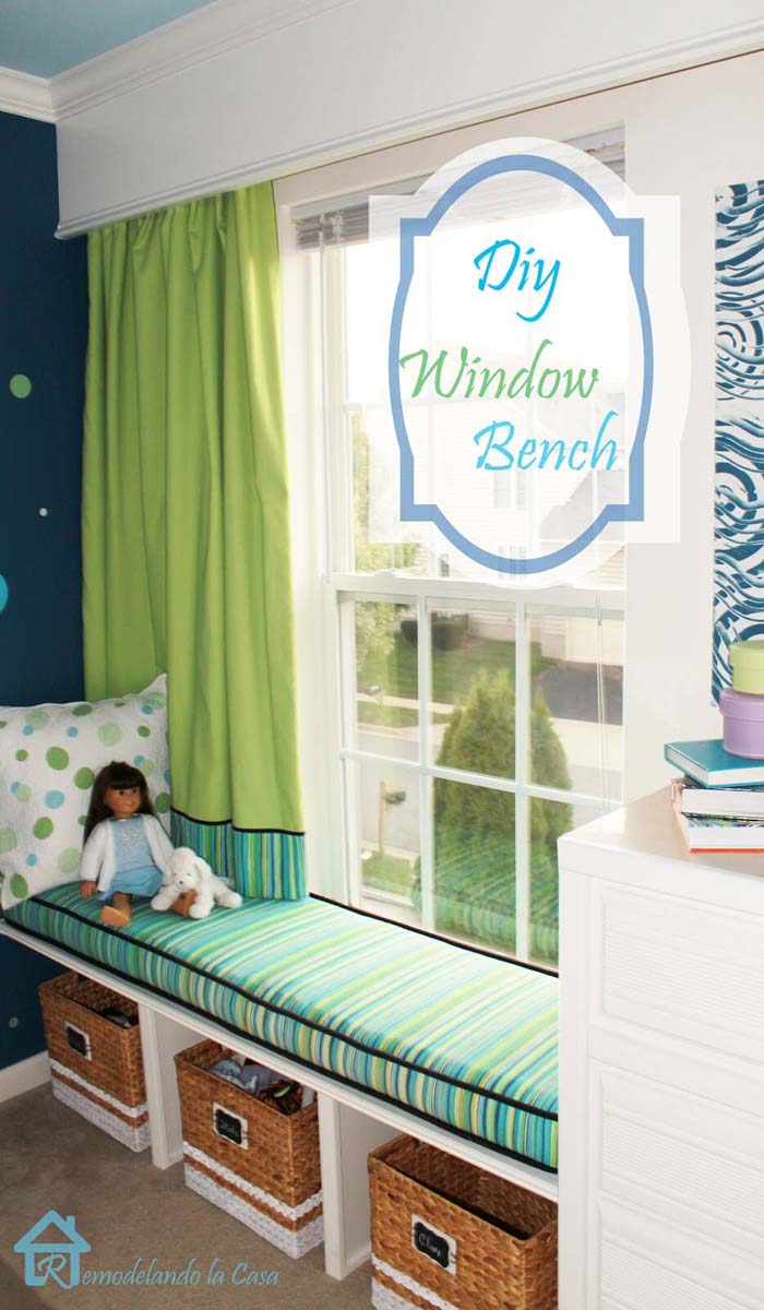 DIY Window Bench #bedroom #storage #organization #decorhomeideas