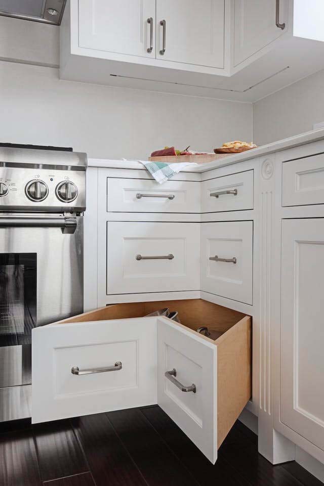 Drawers Specially Built for the Corners #storage #corner #organization #decorhomeideas