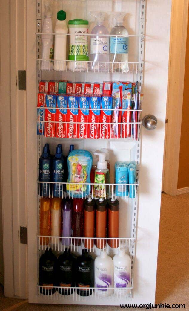 Extra Bathroom Space for Extreme Couponers #dollarstore #storage #organization #decorhomeideas