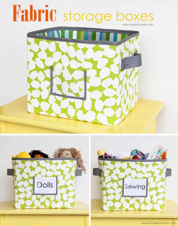 Fabric Storage Boxes #diy #fabric #organizers #storage #decorhomeideas