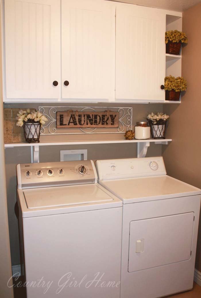 Fresh Out of the Dryer Laundry #laundryroom #small  #design #decorhomeideas