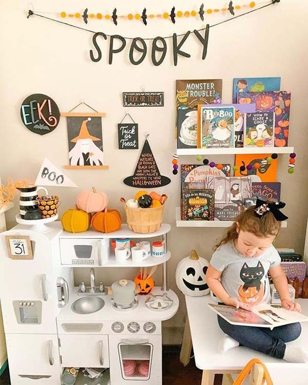 Halloween Vintage Play Kitchen Ideas #halloween #kidsroom  #nursery #decorhomeideas