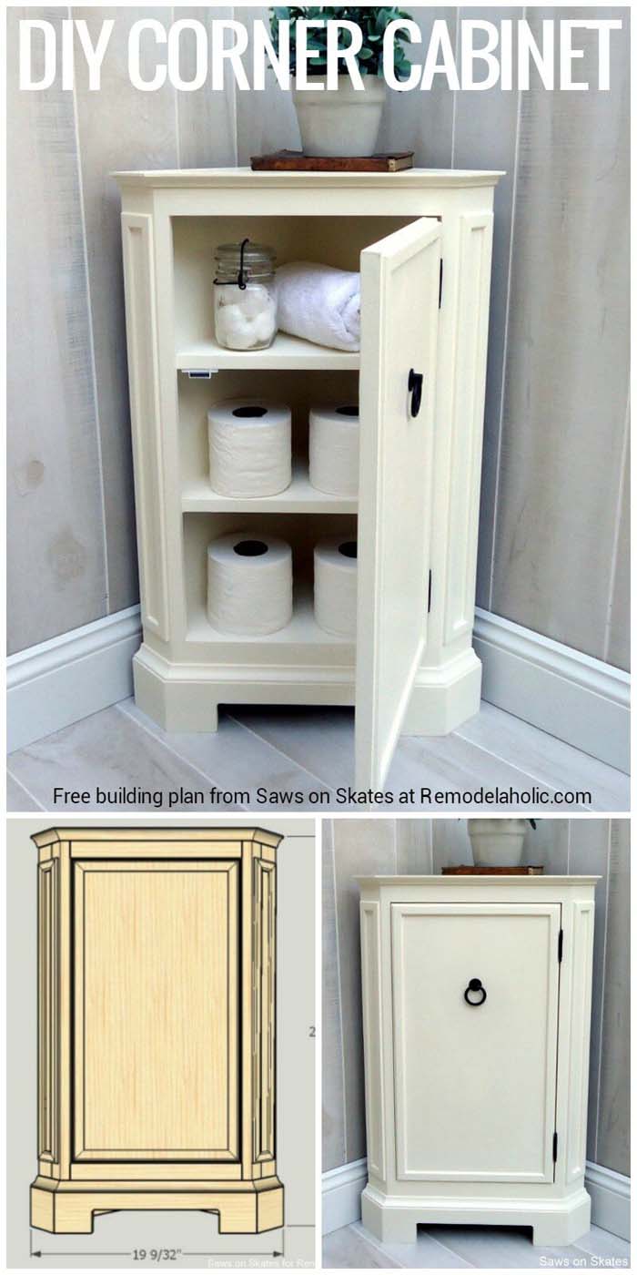 How To Build Bathroom Corner Cabinet #storage #corner #organization #decorhomeideas