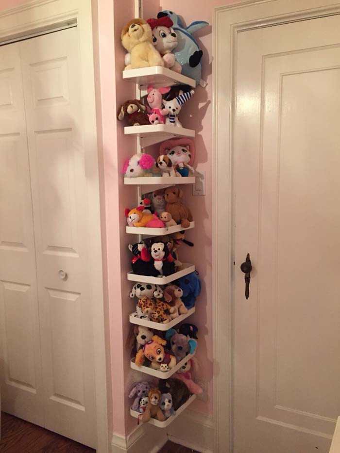 IKEA Corner Shelves For Toy Storage #storage #corner #organization #decorhomeideas