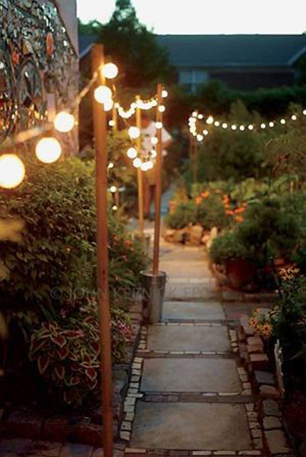 Illuminate a Magical Garden Pathway #stringlight #garden #yard #decorhomeideas