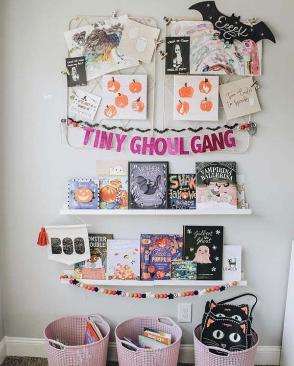 Kids Halloween Bookcase Collection #halloween #kidsroom  #nursery #decorhomeideas