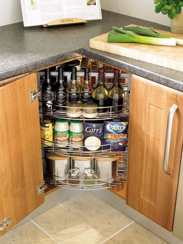 Lazy Susan Under the Cabinet #storage #corner #organization #decorhomeideas