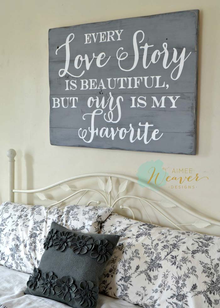 Love Story Sign #diy #pallet #sign #decorhomeideas