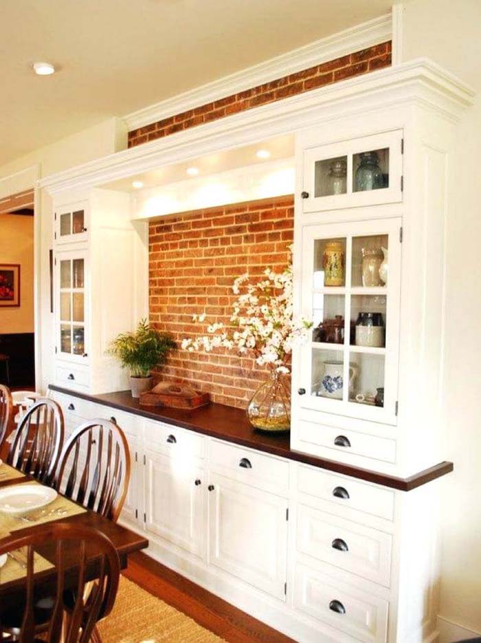 Make the Most of Exposed Brick #diningroom #storage #decorhomeideas