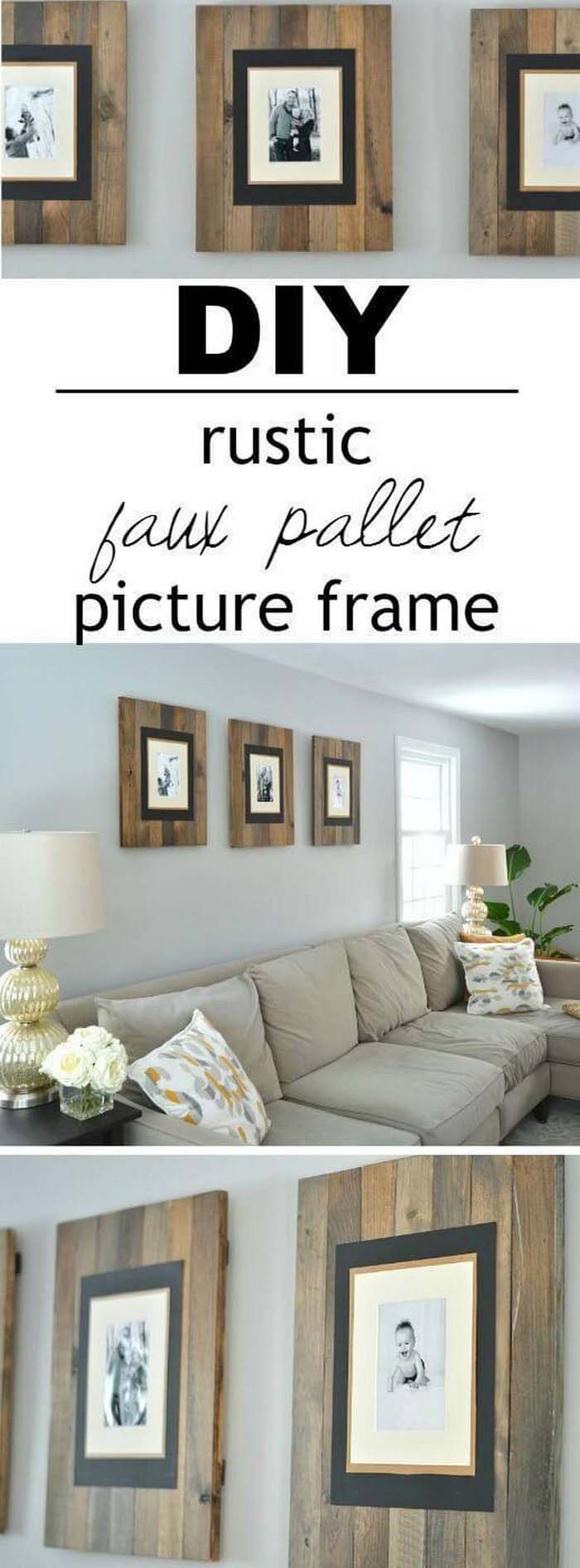 Make Your Own Pallet Style Frames #rustic #livingroom #walldecor #decorhomeideas