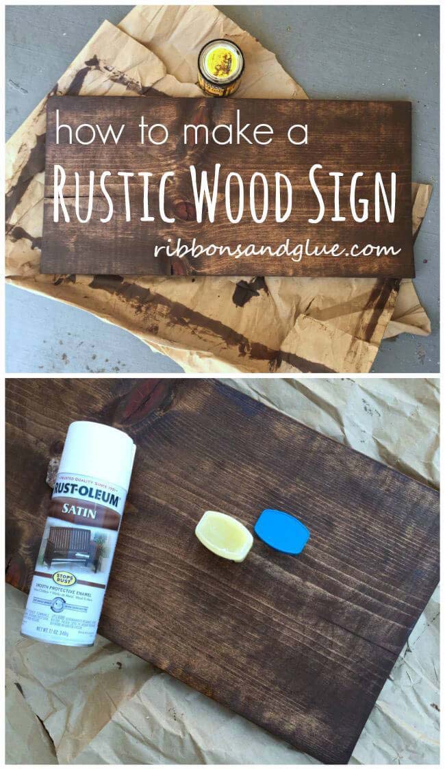 How to make a Plain Wood Board Look Rustic #diy #pallet #sign #decorhomeideas