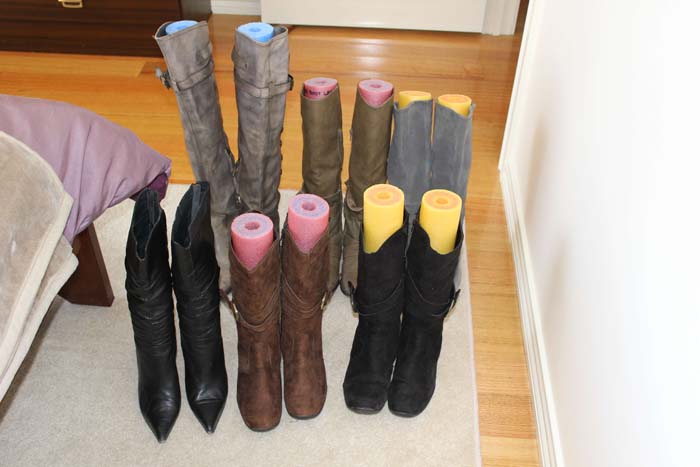 Pool Tube Shoe and Boot Forms #dollarstore #storage #organization #decorhomeideas