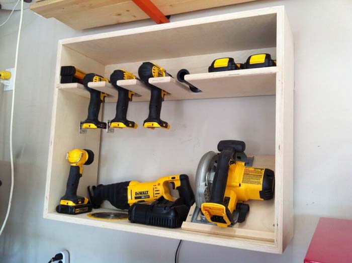 Power Storage for Power Tools #garage #organization #declutter #decorhomeideas