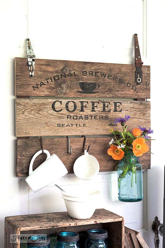 Reclaimed Wood Coffee Crate Lid Sign #diy #pallet #sign #decorhomeideas