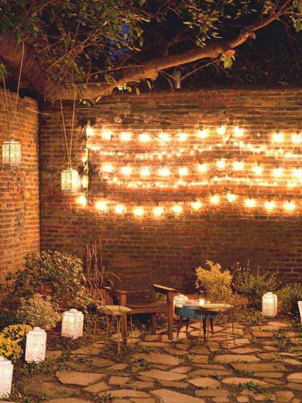 Relaxed Linear Garden Wall Lighting #stringlight #garden #yard #decorhomeideas