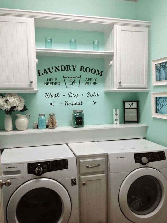 Rustic Retro Laundry Room Concept #laundryroom #small  #design #decorhomeideas