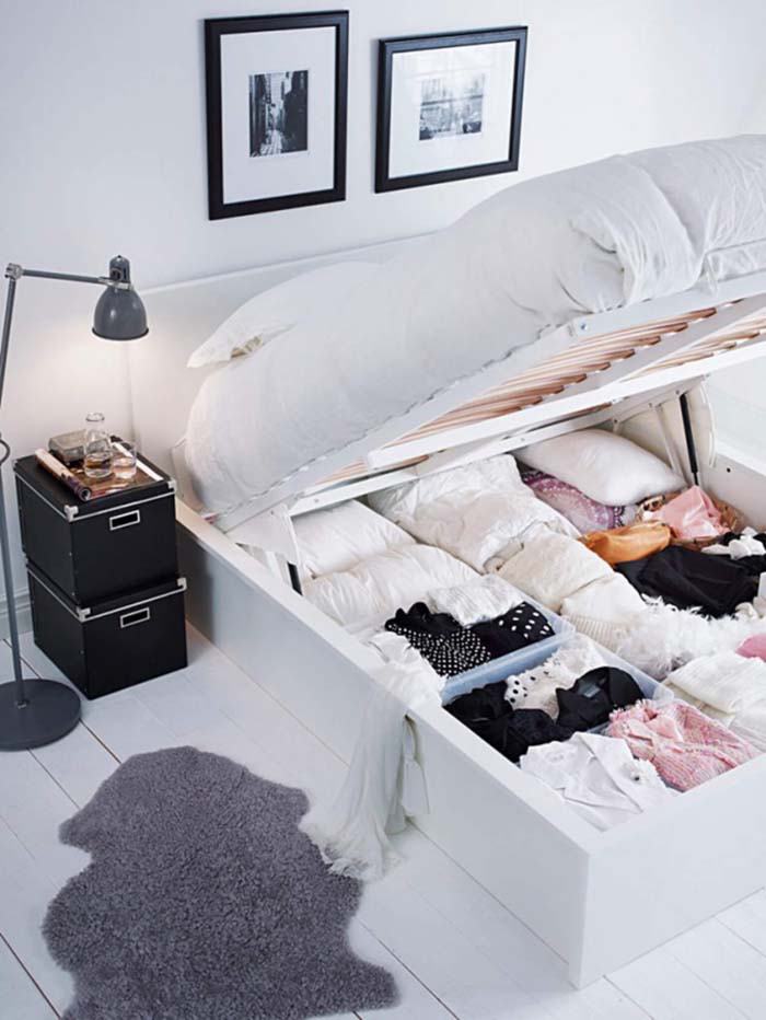 Secret Under The Mattress Storage #bedroom #storage #organization #decorhomeideas