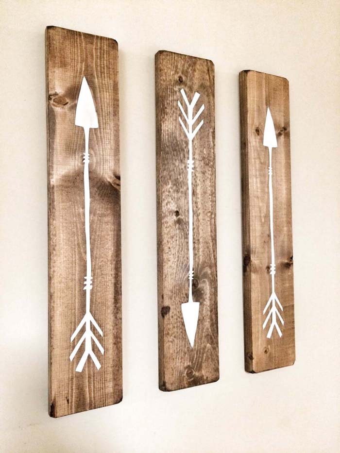 Set of 3 Wooden Arrows #diy #pallet #sign #decorhomeideas