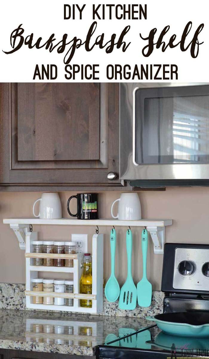 Shallow Space Spice and Utensil Organizer #spacesaving #storage #organization #decorhomeideas