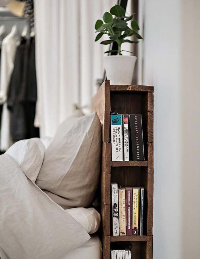 Smart Hidden Bed Bookshelf #bedroom #storage #organization #decorhomeideas