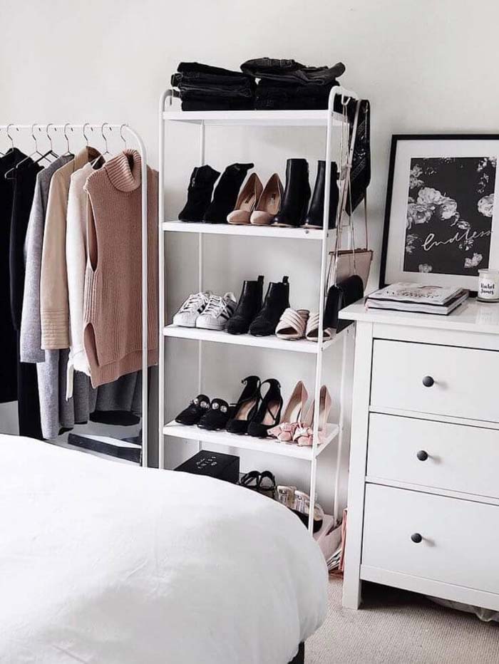 Standalone Shelf To Store Shoes and Handbags #bedroom #storage #organization #decorhomeideas