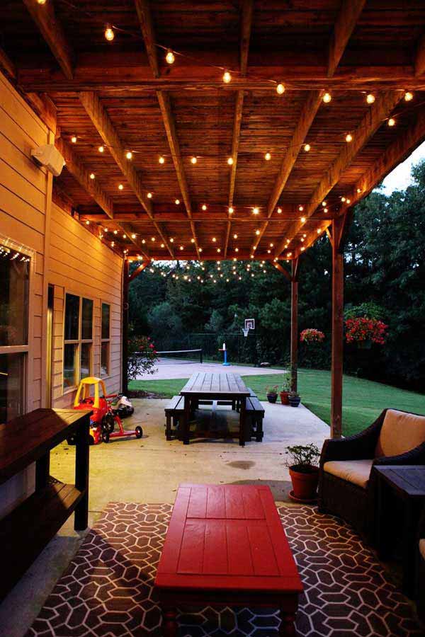 String Lights Make Your Porch More Relaxing #stringlight #garden #yard #decorhomeideas