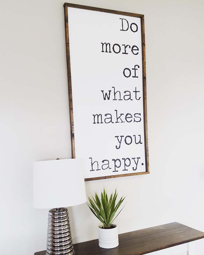 Thoughtful Sign in Typewriter Font #rustic #livingroom #walldecor #decorhomeideas